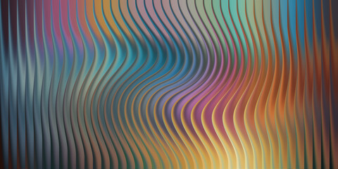 Abstract wavy vertical lines with vibrant color gradient background