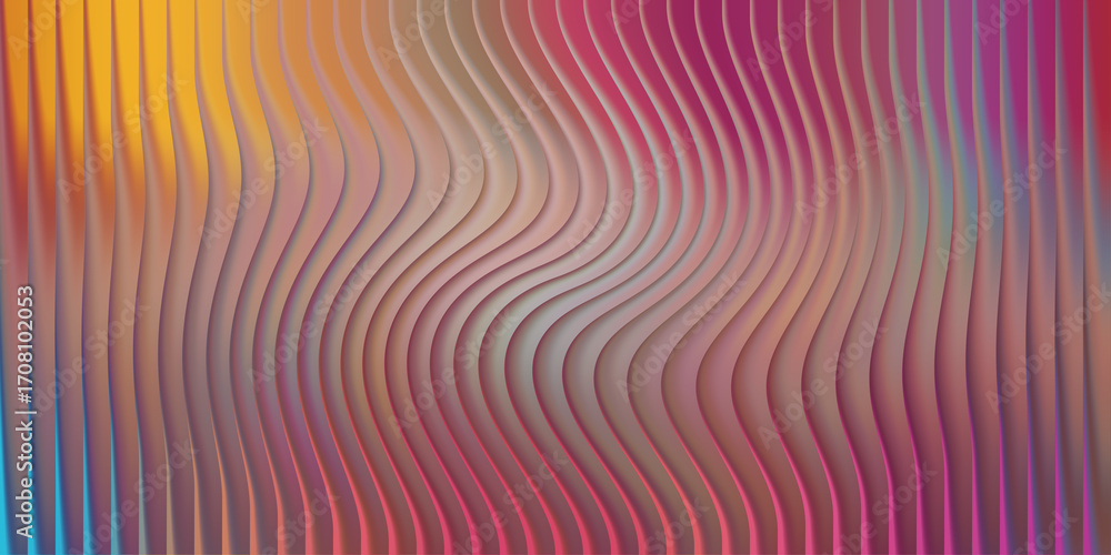 Poster abstract wavy lines with vibrant gradient colors and soft lighting