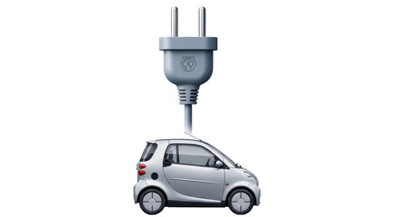Isolated Electric Car with Plug
