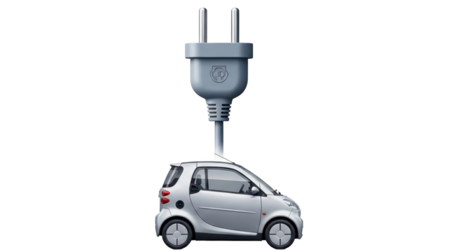 Isolated Electric Car with Plug