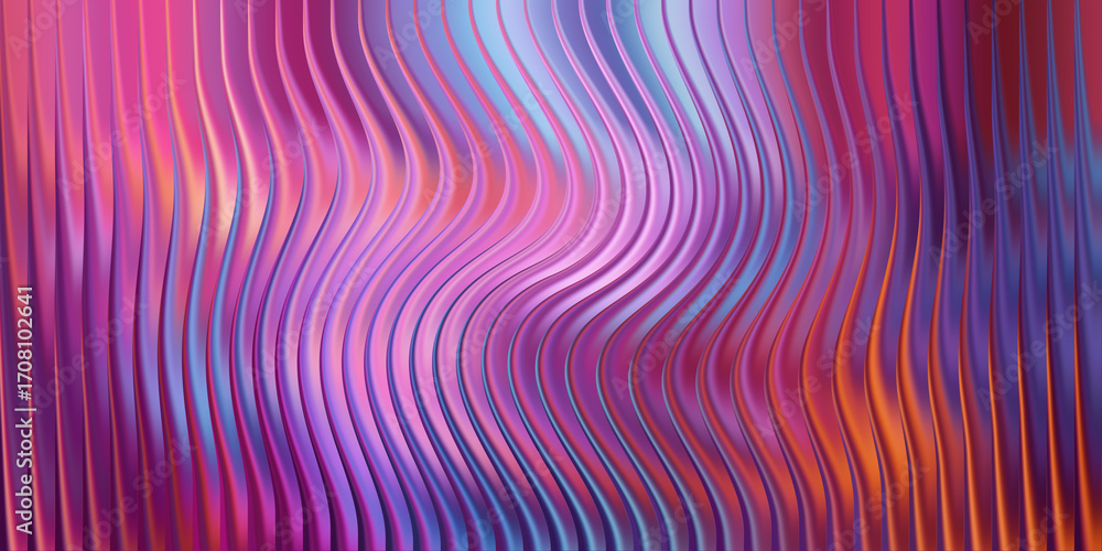Poster abstract wavy vertical lines with cool color gradient