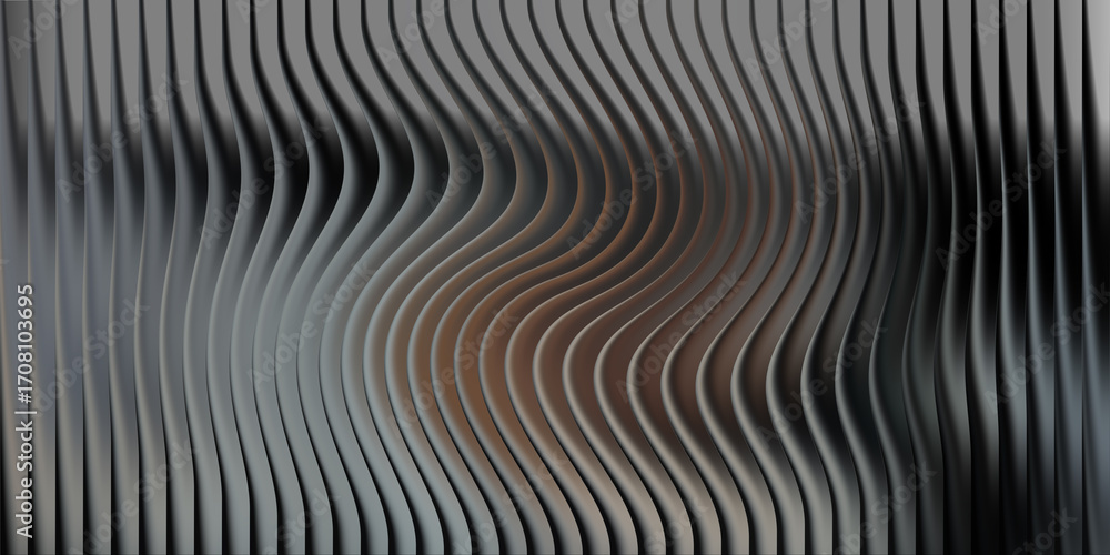 Aufkleber metallic wavy lines with subtle gradient effect