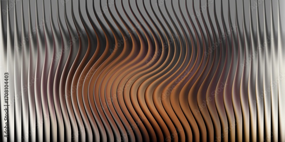 Aufkleber abstract metallic wavy surface with a distorted center