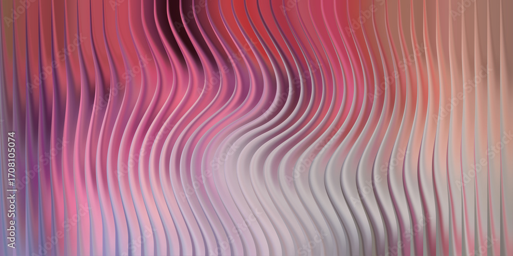Aufkleber abstract wavy lines with pink and red gradient background