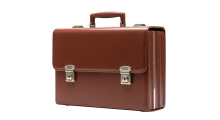 Isolated Brown Leather Briefcase