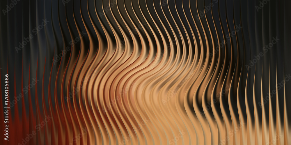 Poster abstract wavy metallic background with vertical lines