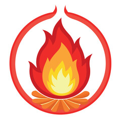 Sacred Fire Flame Symbol Vector Illustration