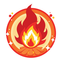 Sacred Fire Flame Symbol Vector Illustration