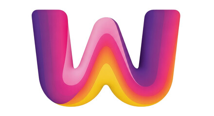 Isolated Abstract Letter W