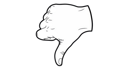 Isolated Thumbs Down Hand Gesture
