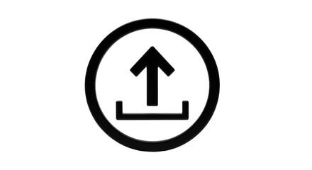 Isolated Upload Symbol, up-arrow in circle, upload icon, data transfer, uploading symbol