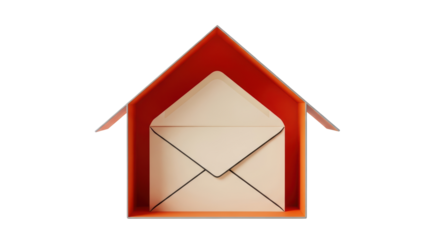Isolated House Shape with Letter