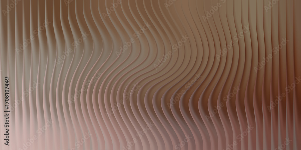 Poster abstract wavy lines pattern with a warm brown and beige gradient