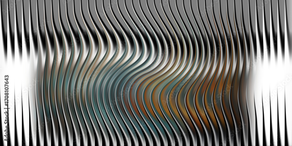 Aufkleber abstract metallic wavy surface with a distorted center