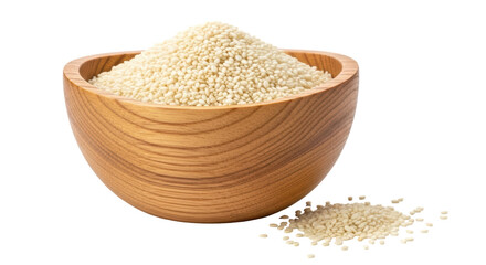 Isolated bowl with organic sesame seeds, dietary staple for healthy balanced nutrition