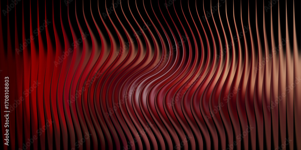 Poster abstract red wavy lines background with dark shadow