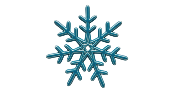 Isolated blue snowflake winter holiday ornament for Christmas or New Year festive designs