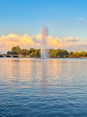 02.09.2025. Hamburg. Germany. Hamburg city center, alster, lake in the city