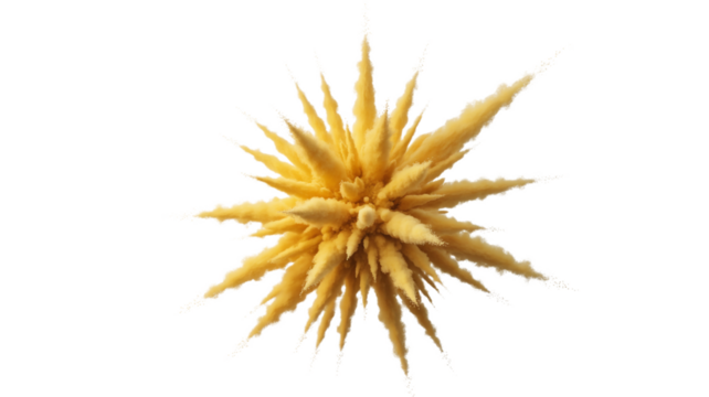 Golden powder explosion against black backdrop creates a dynamic abstract design on transparent background - Powered by Adobe