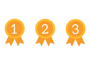 Award medal vector with numbers 1,2,3 suitable for competitions, contests and achievements 