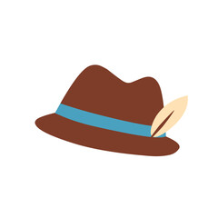 Vector of a classic retro style hat typical of adventurers and musicians 