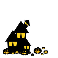 Haunted House Halloween Illustration