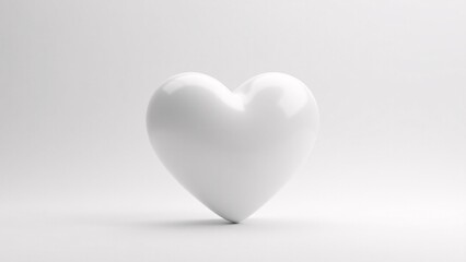 White Heart Shape On White Background