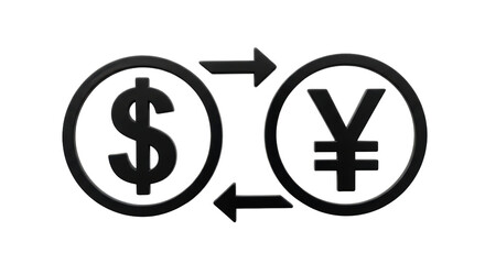 Isolated Dollar to Yen Currency Exchange