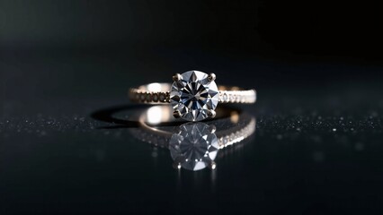 Elegant Diamond Engagement Ring Close-Up View