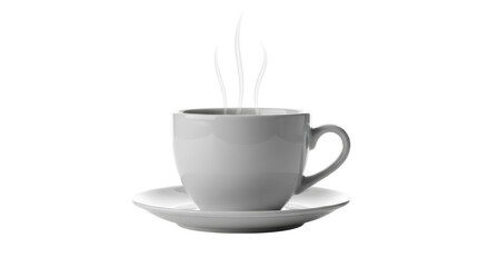 Isolated Cup of Coffee and Saucer