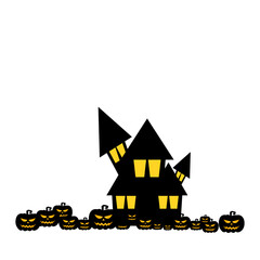 Haunted House Halloween Illustration