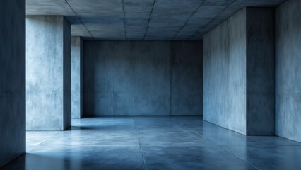 Empty Concrete Room With Natural Light