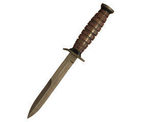 trench knife , ww2 combat knife isolated on transparent background