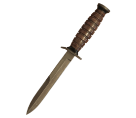 trench knife , ww2 combat knife isolated on transparent background