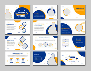 School PowerPoint presentation slide template design or pitch deck slide template
