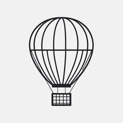 Naklejka premium Monochromatic depiction of a hot air balloon against a neutral background