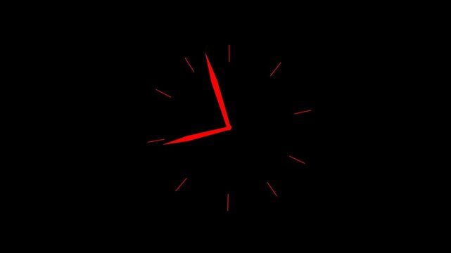 Clock showing a specific time Animated Clock Time Lapse Minimalist Clock Animation for Presentation and Stock Footage