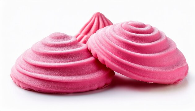 pink mexican concha sweet bread isolated on white background