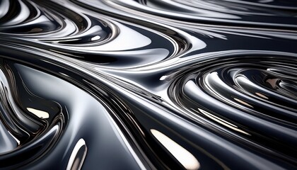 sleek chrome textures with fluid reflection