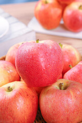 Fresh Red Gala Fuji Apples Water Droplets Healthy Organic Fruit Xinjiang Shaanxi China Kitchen