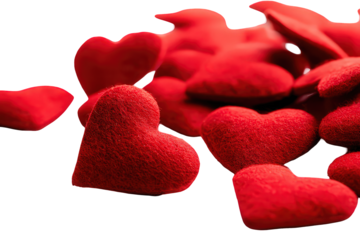 Red Heart Shapes Cluster On Black Background