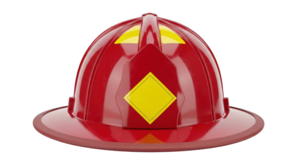 Isolated Red Firefighter Helmet