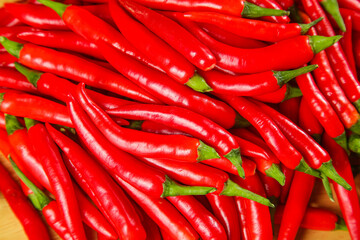 Freshly Picked Red Sichuan Millet Peppers - Bright Chili Harvest Display