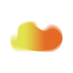 An abstract cloud shape transitions smoothly from yellow to orange with a subtle gradient effect