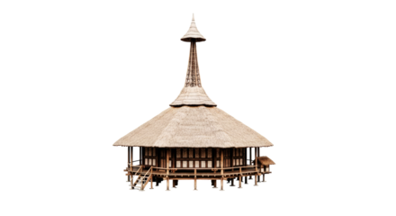 serene island retreat 3d model of a picturesque tropical hut, isolated on transparent background