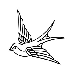 simple line art of a swallow in flight