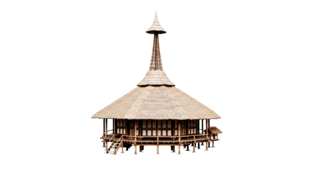 serene island retreat 3d model of a picturesque tropical hut, isolated on transparent background