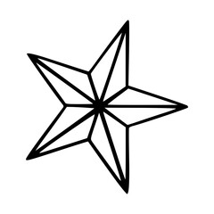 geometric five-pointed star line art