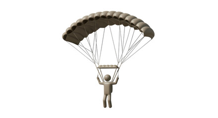 Isolated Parachute Figure Landing