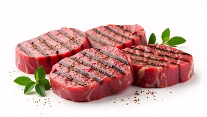 Obraz premium Grilled Beef Filet Mignon With Basil